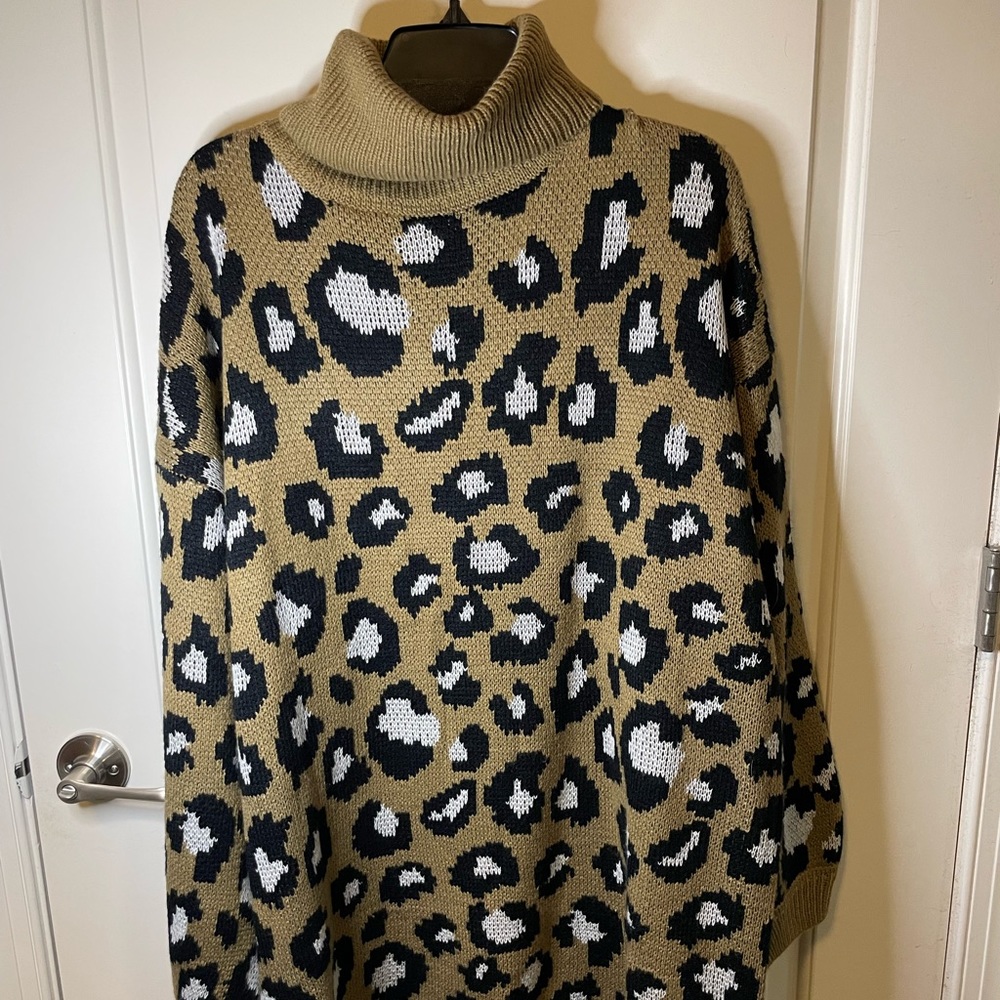 Plus Leopard Sweater Dress
